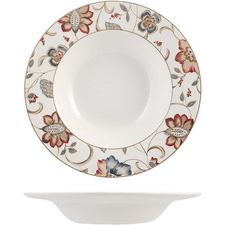 Churchill Confezione 6 Piatti Fondi Tavola Jacobean Con Decoro Earthenware, Decorato, Cm 23