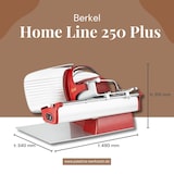 thumbnail of Berkel Home Line 250 Plus rot MATT mit handgefertigtem Einlegebrett aus Fassholz