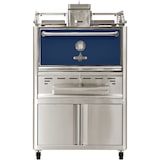 thumbnail of Four à braise aux charbon de bois sur support avec roulettes dimensions  985x777x1685 porte bleu