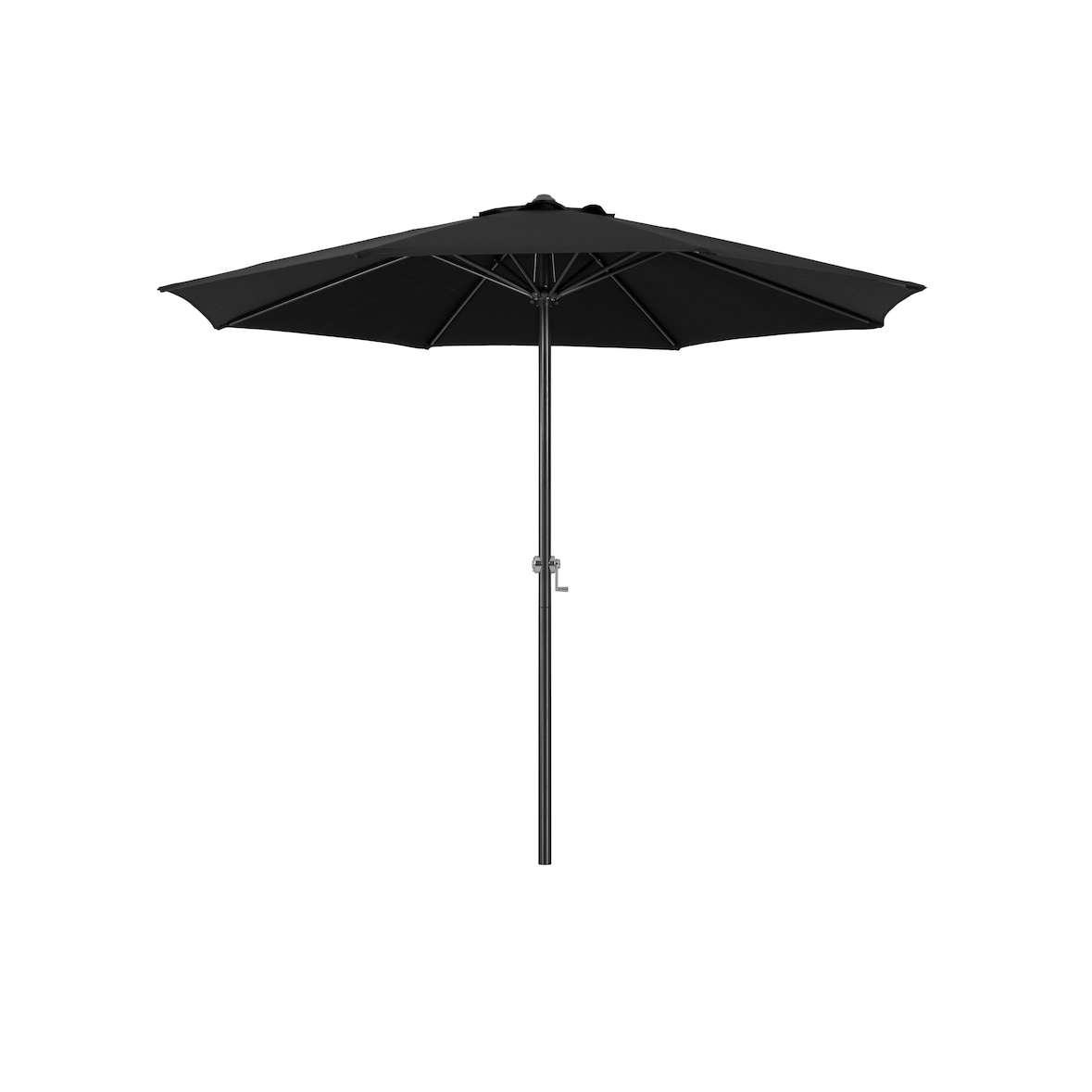 Tarrington House Ronde parasol Merida, aluminium, Ø 2.9 x 2.5 m, waterafstotend, zwart/grijs