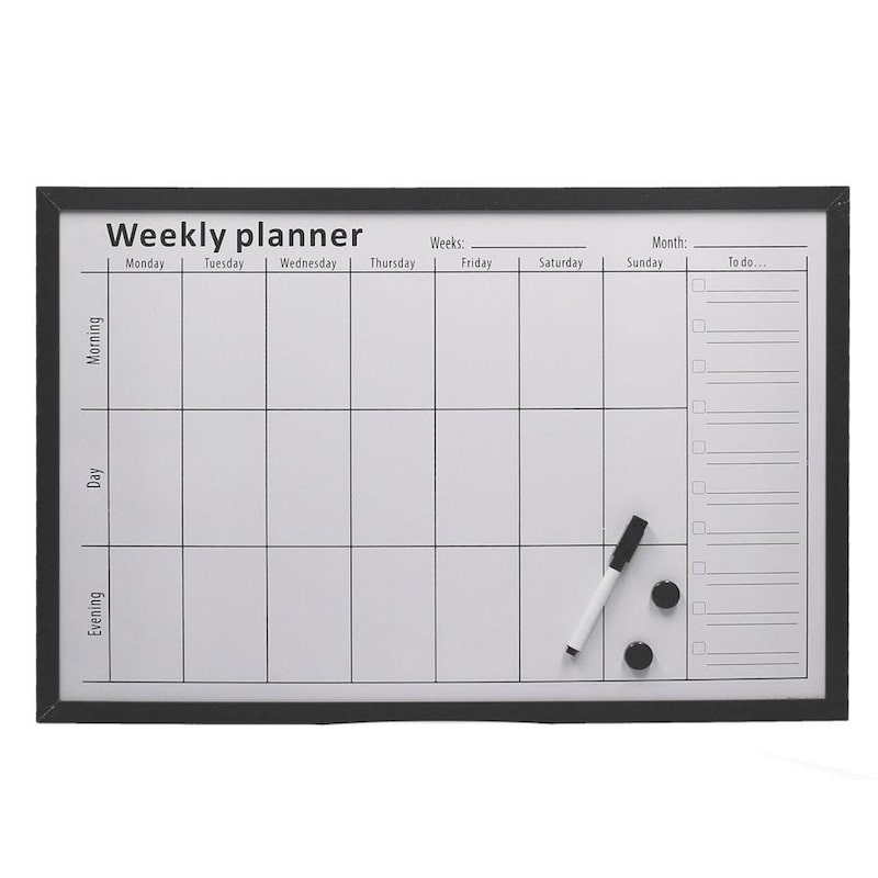 Lavagna Per Calamite Lavagna Magnetica Settimanale S.P.Q.eRe | 40x60 Cm, Con Pennarello E Magneti - Agenda Da Parete Stile Romano Agenda Settimanale Magnetica