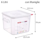 thumbnail of Contenedor de alimentos cuadrado Araven con asas - 6 litros - 23,5 x 23,5 x 19 cm