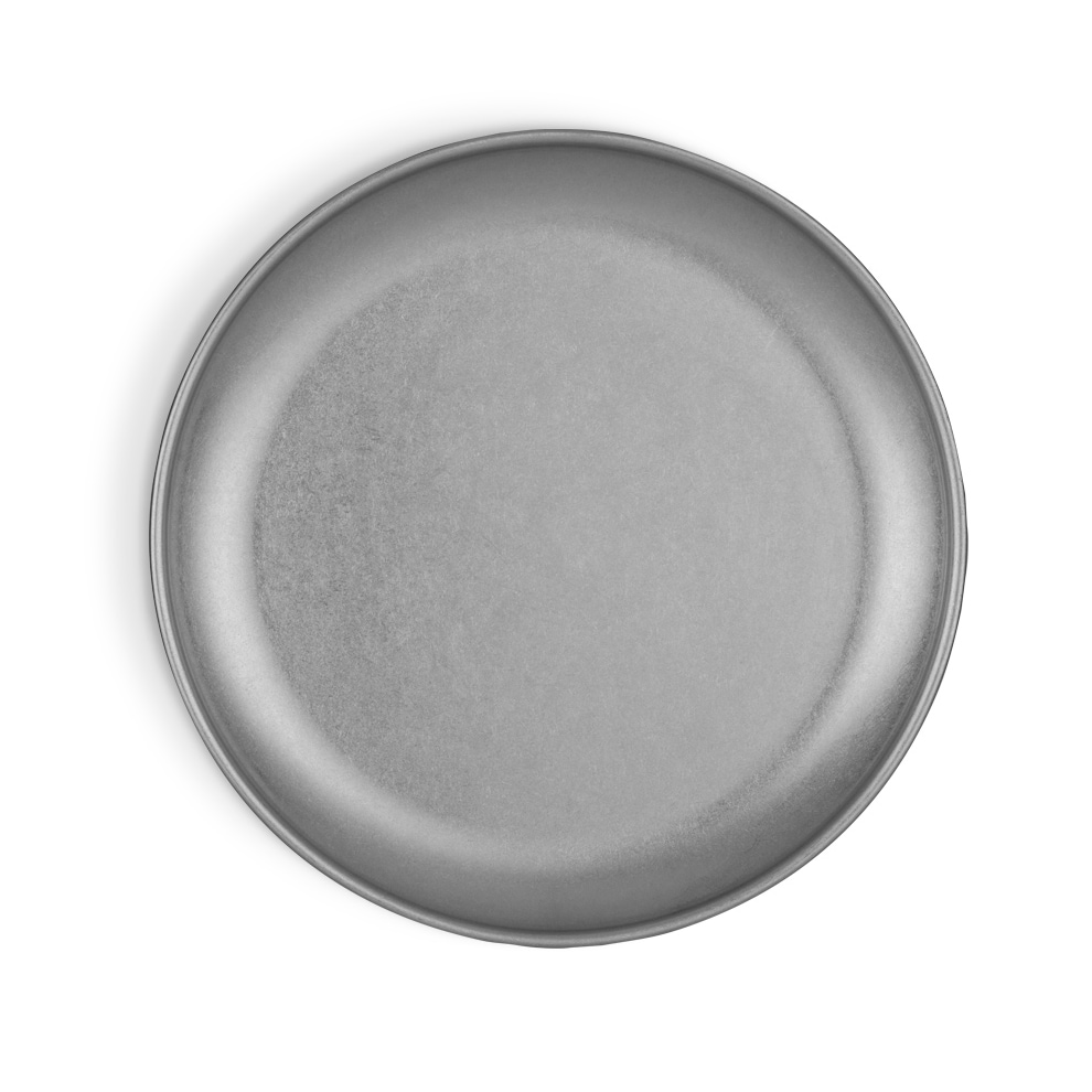 Prato de sobremesa em prata antiga inox vintage 20cm, caixa com 12 unidades.