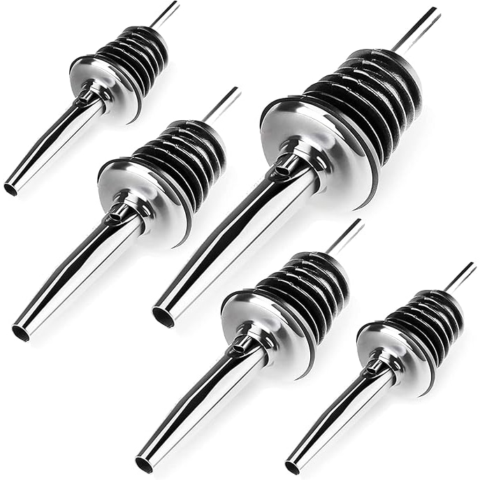 Ausgießer für Flaschen aus Edelstahl - 5er Set
