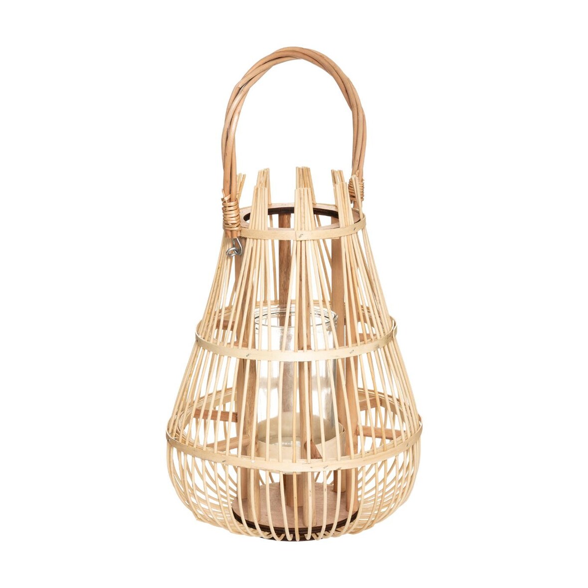 Atmosphera - Lanterna a forma di cestino Ø27x38cm in beige