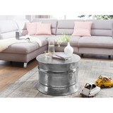 thumbnail of Runder orientalischer Couchtisch `Enns`: Aluminium, Hammerschlag Look, Handgefertigt, Stabilität, Langlebigkeit. Silber, 62x62x41 cm | Kadima Design