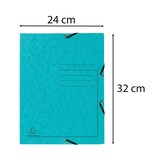thumbnail of Exacompta  Cod. 55422E - Cartella 3 lembi stampata con elastici in cartoncino lustré 355 g/mq - 24x32cm turchese  - Confezione da  25 pz.