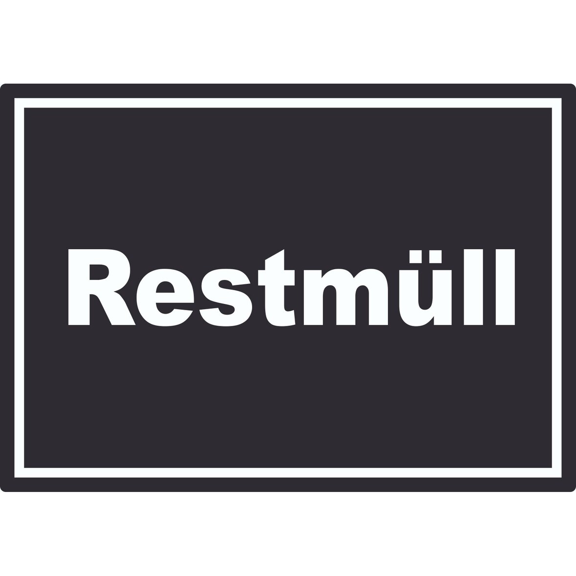 Restmüll Mülltrennung Aufkleber mit Text A6 (105x148mm)