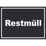 thumbnail of Restmüll Mülltrennung Aufkleber mit Text A6 (105x148mm)