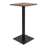 thumbnail of Mesa Alta Cuadrada de Hostelería 60x60 cm en Madera Maciza de Acacia y Base cuadrada de Acero Negro para Cafeterías y Restaurantes