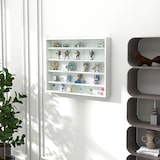 thumbnail of Vitrina Pared de Madera con Estantes Ajustables y 2 Puertas Correderas de Vidrio para Colecciones Perfumes Figuras de Decoración 80x9,5x60 cm Blanco