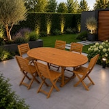 thumbnail of Set Tavolo e Sedie da Giardino in Legno d'Acacia Mobili da Pranzo Tavolo Estensibile 6 Posti 6 Sedie Pieghevoli
