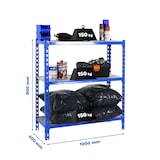 thumbnail of Estante de metal sem parafusos Maderclick 3 prateleiras. Cor azul/madeira 900x1000x400 mm