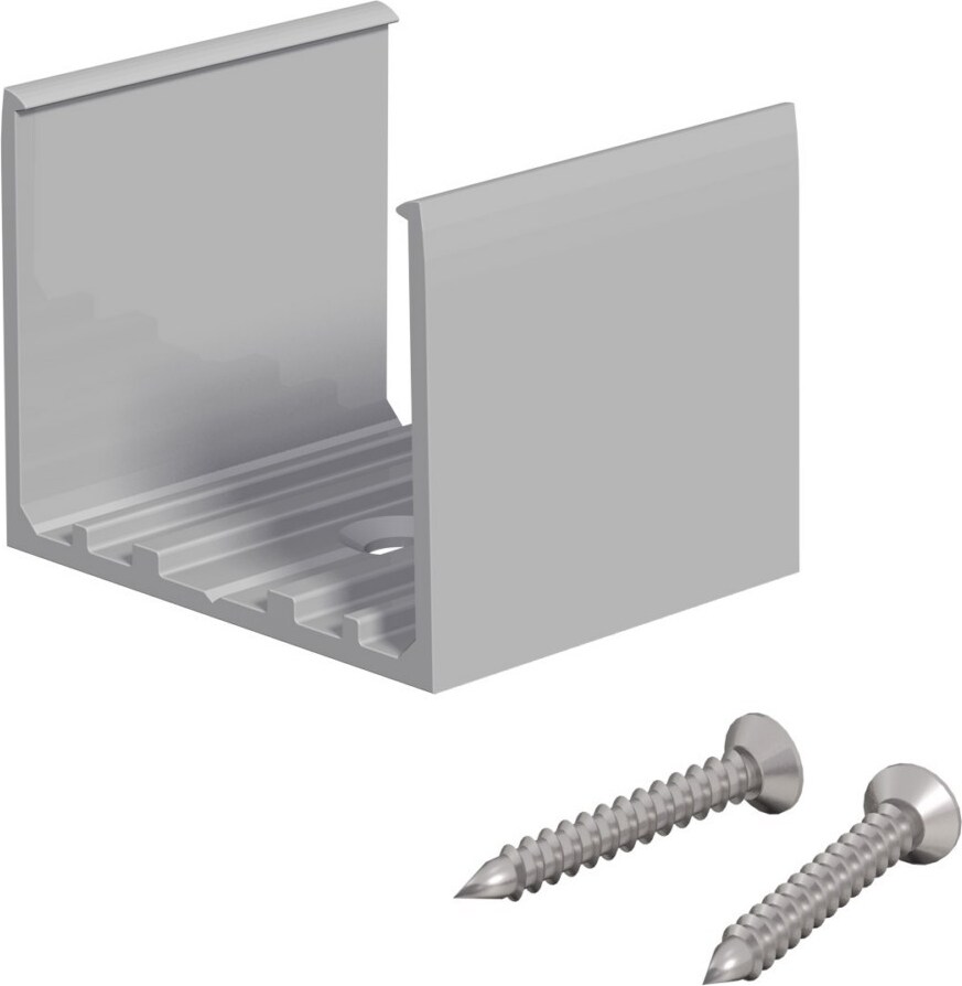 Ein Aluminiumprofil mit Schrauben.