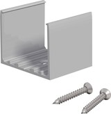 Ein Aluminiumprofil mit Schrauben.