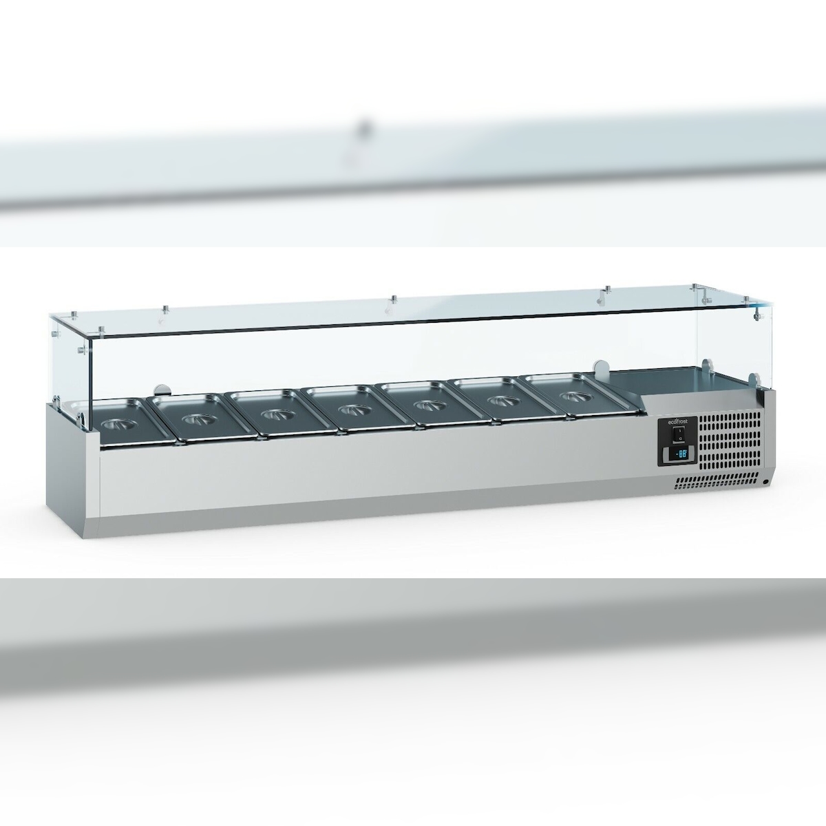 CombiSteel Gastro Aufsatzkühlvitrine Kühlvitrine Kühltheke 2000x335x435 mm 10x1/4GN