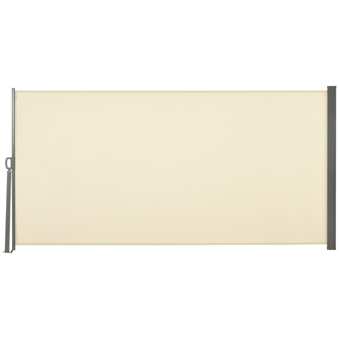 Outsunny toldo lateral retráctil 300x160 cm pantalla enrollable mampara de privacidad y protección solar para jardín balcón terraza