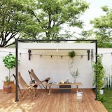 thumbnail of Outsunny pérgola con techo retráctil pérgola de pared 3x2 m cenador con tela de poliéster resistente al agua pabellón para jardín exterior crema