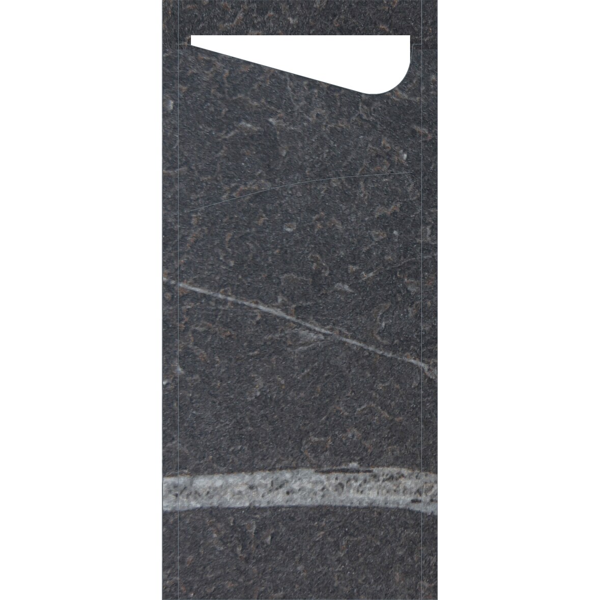 Duni Bestecktasche Sacchetto® Tissue 8,5 x 19 cm MARBLE BLACK, 500 Stk/Krt (5 x 100 Stk)