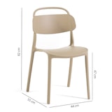 thumbnail of Lot de 4 chaises empilables pour intérieur et extérieur en résine, avec poignée intégrée, pour cuisine, jardin, bar et restaurant - Brenda/Caramel