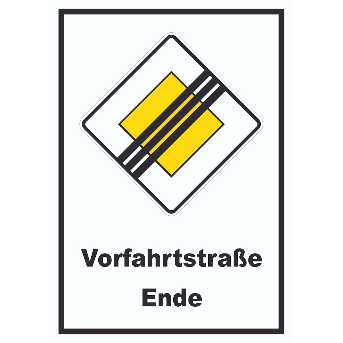 Vorfahrtstraße Ende Schild A0 (841x1189mm)