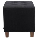 thumbnail of 2er Set Sitzhocker CELIS - Stoff Schwarz 45x45x46 cm | Hocker Schlafzimmer Polsterhocker Wohnzimmer Sitzbank Esszimmer