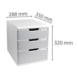 thumbnail of EXACOMPTA Cassettiera Modulo 325041D , sistema modulare a 3 cassetti A4, box PS monoblocco, dimensioni (PxlxAlt)  35x28,8x32cm, gamma Office, granito
