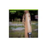 thumbnail of Gartenhacke mit 3 Zähnen und spitzer Spitze Holzstiel aus Edelstahl und handgeschmiedetem Eisen. VITO
