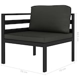 thumbnail of vidaXL 2-tlg. Garten-Sofagarnitur mit Auflagen Aluminium Anthrazit