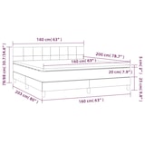 thumbnail of vidaXL Boxspringbett mit Matratze & LED Hellgrau 160x200 cm Stoff