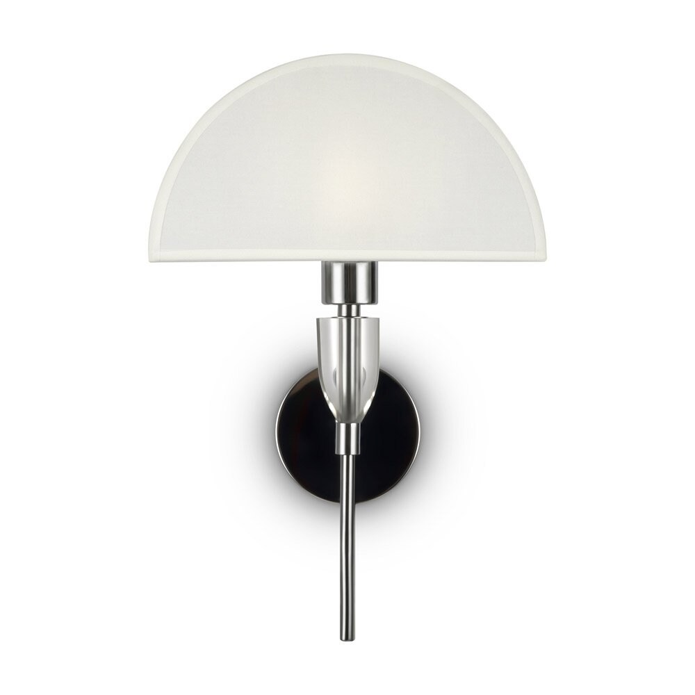 Applique Contemporanea Prima Metallo Cromo Diffusore Cotone Bianco