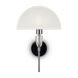 thumbnail of Applique Contemporanea Prima Metallo Cromo Diffusore Cotone Bianco