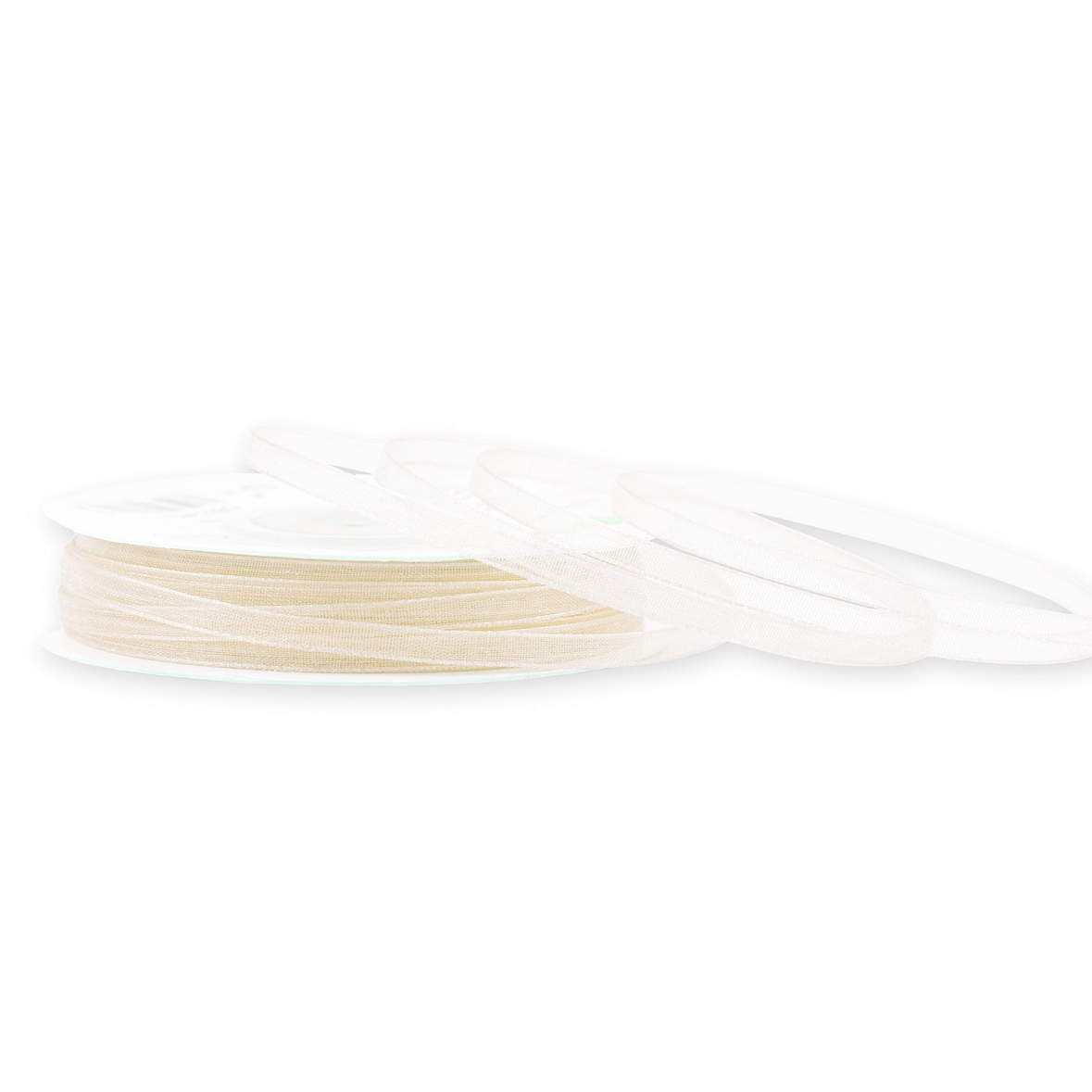 3mm Organzaband 50m Chiffonband Schleifenband Geschenkband Stoffband Schmal Champagner