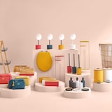 thumbnail of Caixote do lixo de pedal FIVE 3 L com tampa de bambu branco moderno