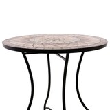 thumbnail of Mosaiktisch, 60 cm Ø, Gartentisch mit Mosaikmuster, Kleiner Balkon- und Terrassentisch mit mediterranem Flair, Rotbraun-Terrakotta-Grau, Raburg Mayla