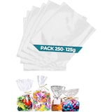 thumbnail of 250 Klarsicht-Cellophanbeutel 125g (6,5x17cm) mit Boden – Ideal für Süßigkeiten, Kekse, Trockenfrüchte und Geschenke