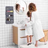 thumbnail of Relaxdays Hängeorganizer, 2er Set, 4 Fächer, 2 Haken, HxB: 65 x 30 cm, Bad, Flur, Büro, Organizer zum Hängen, Filz, grau