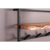 thumbnail of KAWOLA Garderobe RAICA Akazie Metall Hutablage 12 Haken schwarz