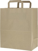 thumbnail of 250 Uds. Bolsas de papel kraft reciclado asas planas (26+14x29cm) Ref BP23