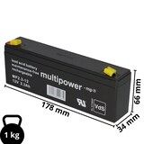 thumbnail of Multipower Blei-Akku MP2,3-12 Pb 12V 2,3Ah VdS G107033, Faston 4,8