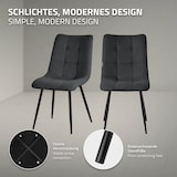 thumbnail of ML-Design Esszimmerstühle 4er Set, Anthrazit, Stoffbezug & schwarze Metallbeine, Polsterstühle mit Rückenlehne für Esszimmer, Küche & Wohnzimmer