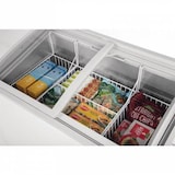 thumbnail of 200 l professionelle Gefriertruhe – 2 Glasschiebetüren – Umluftkühlung, Rollen – Polar