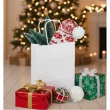thumbnail of MONOUSO - Bolsa Papel Kraft Blanca con Asas 90g/m² 18+8x24cm (25 Uds)