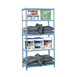thumbnail of SimonRack Metallregal, 2000x1200x400 mm, 5 Ebenen, Metallboden, 200 kg Biegepunkt, Blau/Weiss - Simonclick