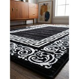 thumbnail of Teppich Flur Klassisch Pflegeleicht Waschbar Strapazierfähig Wohnzimmer Schlafzimmer Schwarz 140x200 cm – ASPEN von Kadima Design