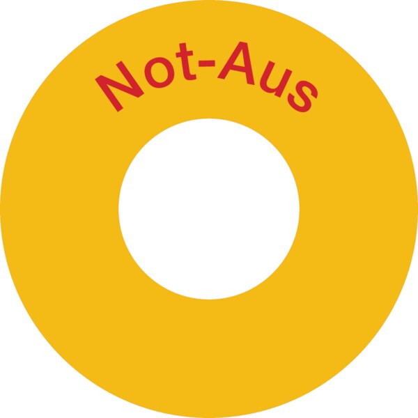 Not-Aus-Schalter Kennzeichnung (rot) - 74 mm Folie selbstklebend