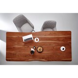 thumbnail of Esstisch Baumkante massiv Akazie nussbaum 260 x 100 silber MILO