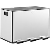 thumbnail of Cubo de basura de cocina con 3 compartimentos 3x10L papelera de cocina de acero inoxidable con pedales tapas de cierre suave y cubo extraíble plata