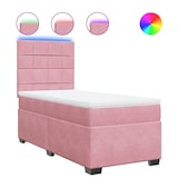 thumbnail of vidaXL Boxspringbett mit Matratze Rosa 90x200 cm Samt