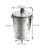 thumbnail of Feuertonne Verbrennungstonne 75L Deckel Fass Belüftungslöcher Transportgriffe